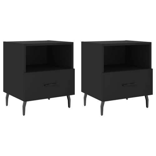 Noćni ormarići 2 kom crni 40 x 35 x 47,5 cm konstruirano drvo - Crna 2 Cijena