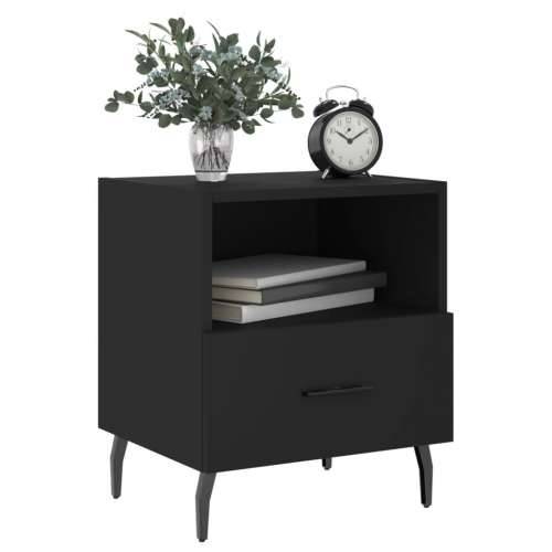 Noćni ormarići 2 kom crni 40 x 35 x 47,5 cm konstruirano drvo - Crna 2 Cijena
