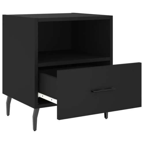 Noćni ormarići 2 kom crni 40 x 35 x 47,5 cm konstruirano drvo - Crna 2 Cijena