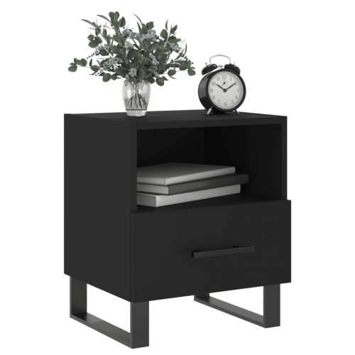 Noćni ormarići 2 kom crni 40 x 35 x 47,5 cm konstruirano drvo - Crna 2 Cijena