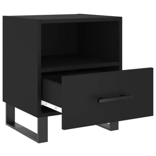 Noćni ormarići 2 kom crni 40 x 35 x 47,5 cm konstruirano drvo - Crna 2 Cijena