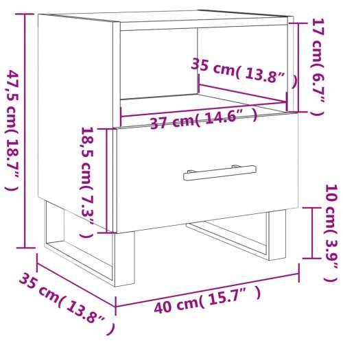Noćni ormarić boja hrasta 40x35x47,5 cm od konstruiranog drva - Dimljeni hrast 1 Cijena