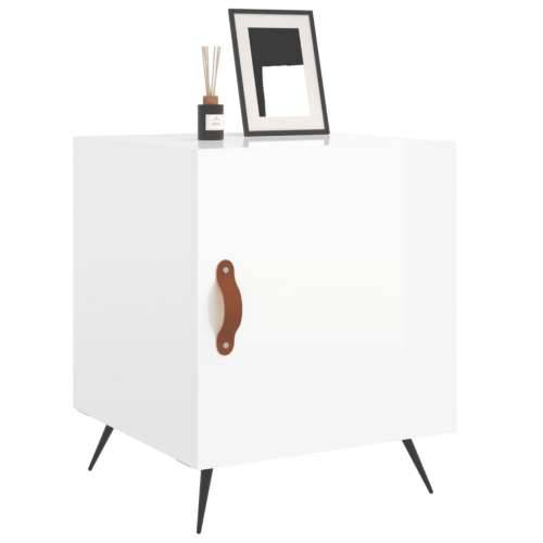 Noćni ormarić sjajni bijeli 40x40x50 cm od konstruiranog drva - Visoko sjajno bijela 1 Cijena