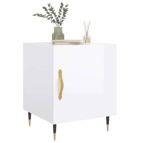 Noćni ormarići 2 kom sjajni bijeli 40x40x50cm konstruirano drvo - Visoko sjajno bijela 2 Cijena