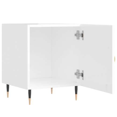 Noćni ormarići 2 kom sjajni bijeli 40x40x50cm konstruirano drvo - Visoko sjajno bijela 2 Cijena
