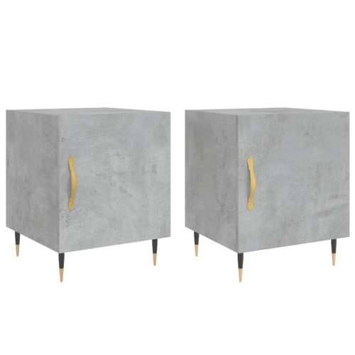 Noćni ormarići 2 kom boja betona 40x40x50 cm konstruirano drvo - Beton siva 2 Cijena