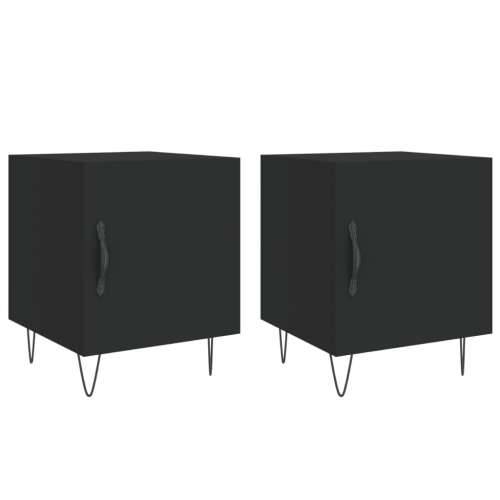 Noćni ormarići 2 kom crni 40 x 40 x 50 cm od konstruiranog drva - Crna 2 Cijena