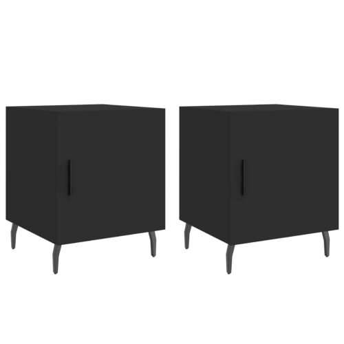 Noćni ormarići 2 kom crni 40 x 40 x 50 cm od konstruiranog drva - Crna 2 Cijena