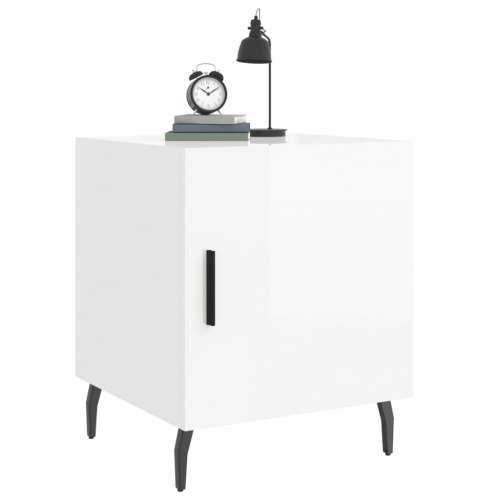 Noćni ormarići 2 kom sjajni bijeli 40x40x50cm konstruirano drvo - Visoko sjajno bijela 2 Cijena