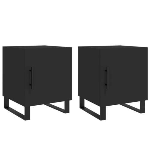 Noćni ormarići 2 kom crni 40 x 40 x 50 cm od konstruiranog drva - Crna 2 Cijena