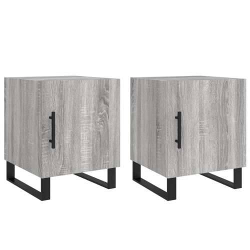 Noćni ormarići 2 kom boja hrasta 40x40x50 cm konstruirano drvo - Sivi hrast sonoma 2 Cijena