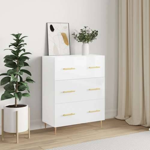 Komoda sjajna bijela 69,5x34x90 cm od konstruiranog drva - Visoko sjajno bijela 1 Cijena