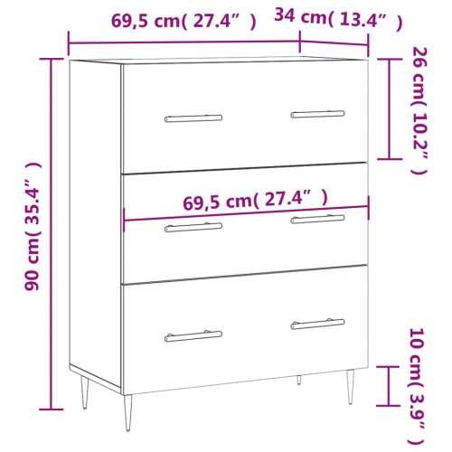 Komoda siva boja betona 69,5x34x90 cm od konstruiranog drva - Beton siva 1 Cijena