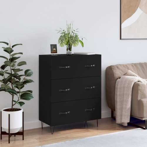 Komoda crna 69,5 x 34 x 90 cm od konstruiranog drva - Crna 1 Cijena