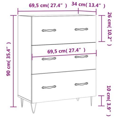 Komoda sjajna bijela 69,5x34x90 cm od konstruiranog drva - Visoko sjajno bijela 1 Cijena