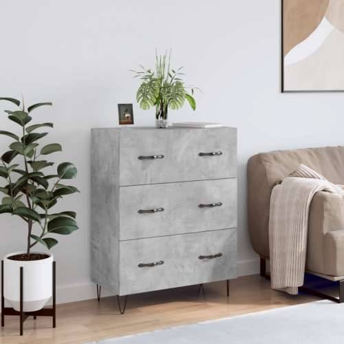 Komoda siva boja betona 69,5x34x90 cm od konstruiranog drva - Beton siva 1 Cijena