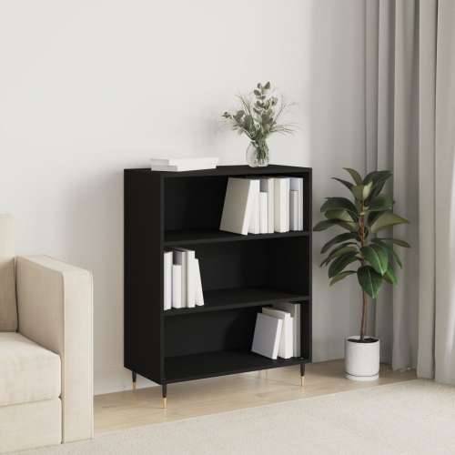 Regal za knjige crni 69,5 x 32,5 x 90 cm konstruirano drvo - Crna 1 Cijena