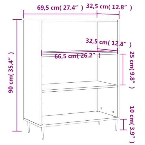 Regal za knjige boja betona 69,5x32,5x90 cm konstruirano drvo - Beton siva 1 Cijena