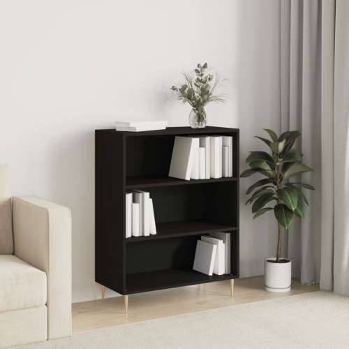 Regal za knjige crni 69,5 x 32,5 x 90 cm konstruirano drvo - Crna 1 Cijena