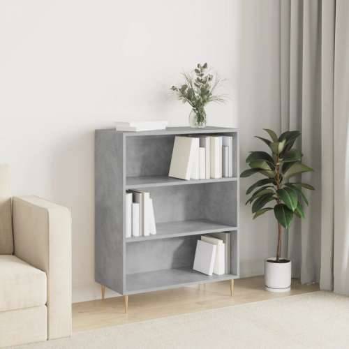 Regal za knjige boja betona 69,5x32,5x90 cm konstruirano drvo - Beton siva 1 Cijena