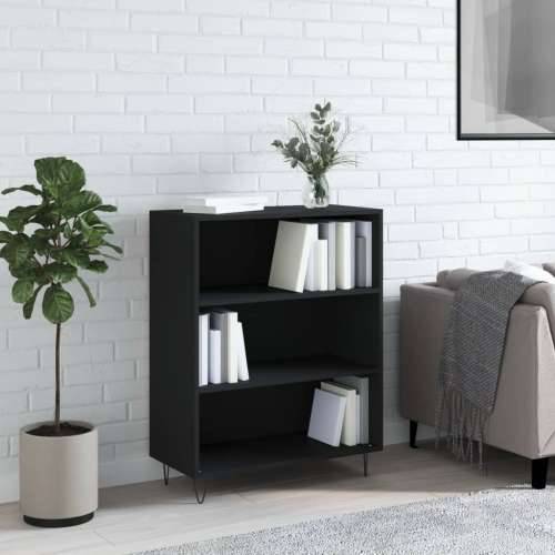 Regal za knjige crni 69,5 x 32,5 x 90 cm konstruirano drvo - Crna 1 Cijena