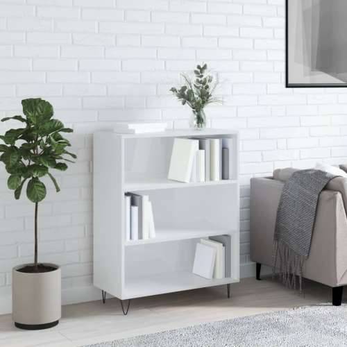 Regal za knjige sjajni bijeli 69,5x32,5x90 cm konstruirano drvo - Visoko sjajno bijela 1 Cijena