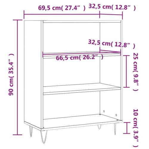 Regal za knjige boja betona 69,5x32,5x90 cm konstruirano drvo - Beton siva 1 Cijena