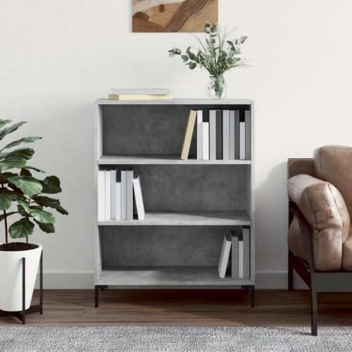 Regal za knjige boja betona 69,5x32,5x90 cm konstruirano drvo - Beton siva 1 Cijena