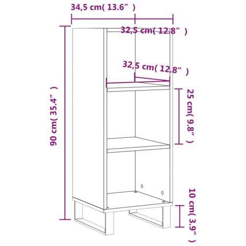 Komoda sjajna bijela 34,5 x 32,5 x 90 cm od konstruiranog drva - Visoko sjajno bijela 1 Cijena