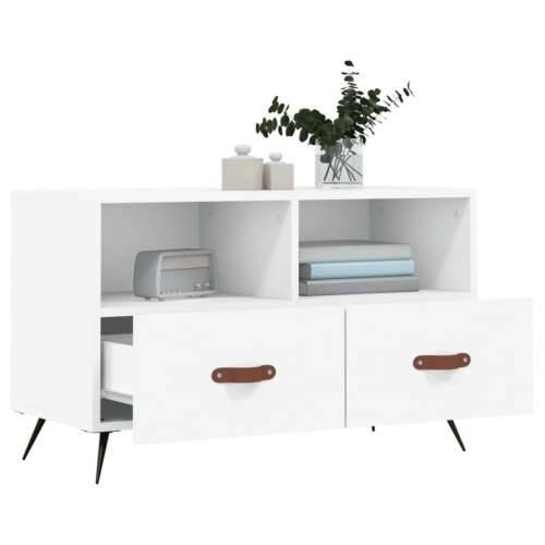 TV ormarić bijeli 80 x 36 x 50 cm od konstruiranog drva - Bijela 1 Cijena