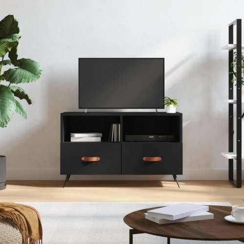TV ormarić crni 80 x 36 x 50 cm od konstruiranog drva - Crna 1 Cijena