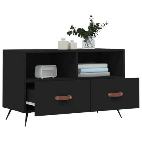 TV ormarić crni 80 x 36 x 50 cm od konstruiranog drva - Crna 1 Cijena