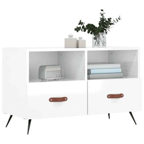 TV ormarić sjajni bijeli 80 x 36 x 50 cm od konstruiranog drva - Visoko sjajno bijela 1 Cijena