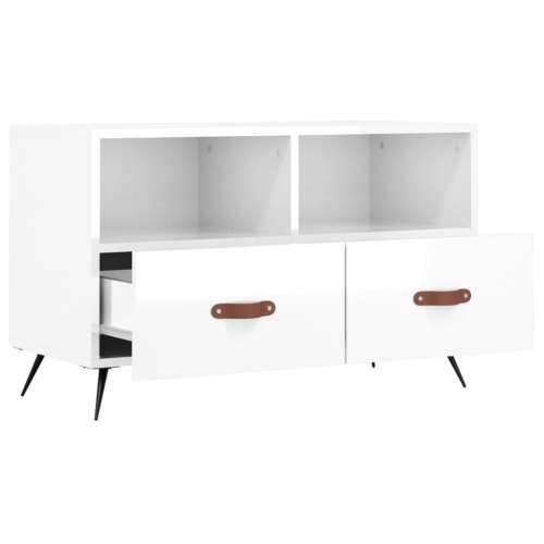 TV ormarić sjajni bijeli 80 x 36 x 50 cm od konstruiranog drva - Visoko sjajno bijela 1 Cijena