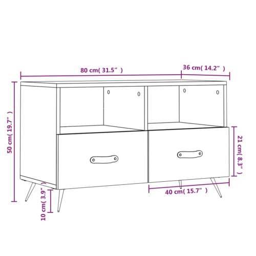 TV ormarić boja betona 80 x 36 x 50 cm konstruirano drvo - Beton siva 1 Cijena