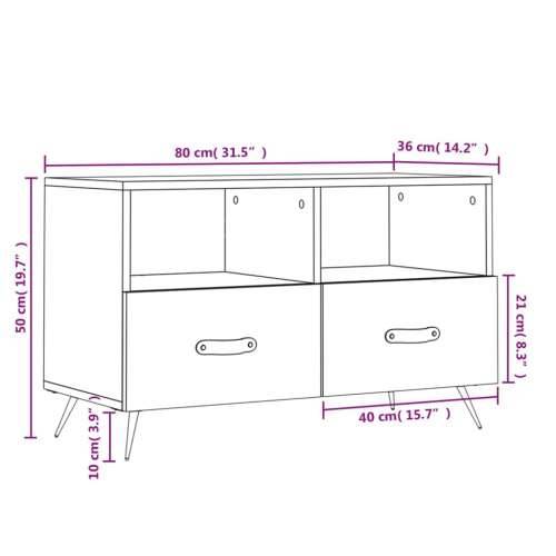 TV ormarić boja hrasta sonome 80 x 36 x 50 cm konstruirano drvo - Sivi hrast sonoma 1 Cijena