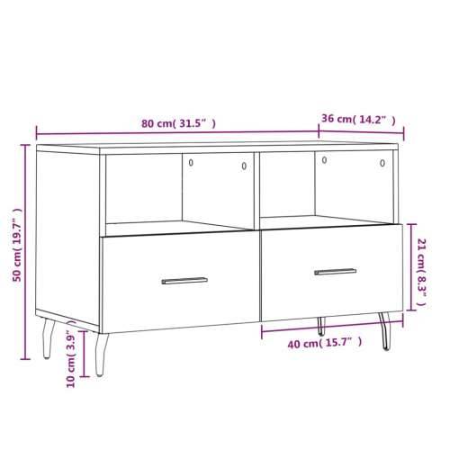 TV ormarić crni 80 x 36 x 50 cm od konstruiranog drva - Crna 1 Cijena