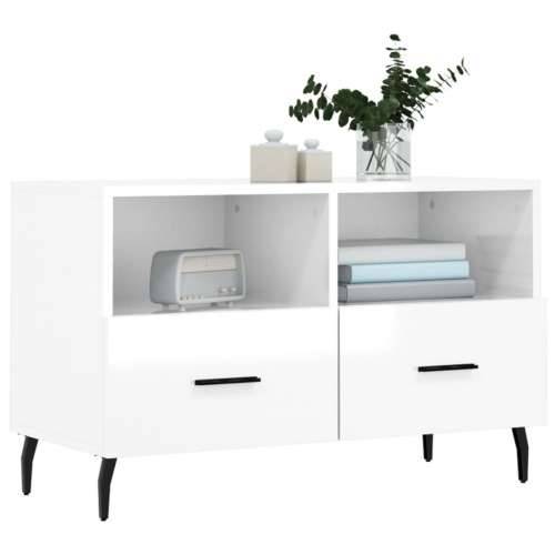 TV ormarić sjajni bijeli 80 x 36 x 50 cm od konstruiranog drva - Visoko sjajno bijela 1 Cijena