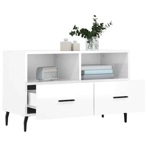 TV ormarić sjajni bijeli 80 x 36 x 50 cm od konstruiranog drva - Visoko sjajno bijela 1 Cijena