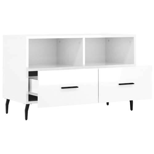 TV ormarić sjajni bijeli 80 x 36 x 50 cm od konstruiranog drva - Visoko sjajno bijela 1 Cijena
