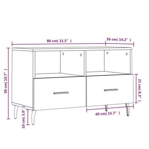 TV ormarić boja betona 80 x 36 x 50 cm konstruirano drvo - Beton siva 1 Cijena