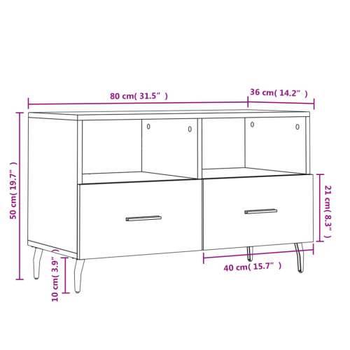TV ormarić boja hrasta sonome 80 x 36 x 50 cm konstruirano drvo - Sivi hrast sonoma 1 Cijena