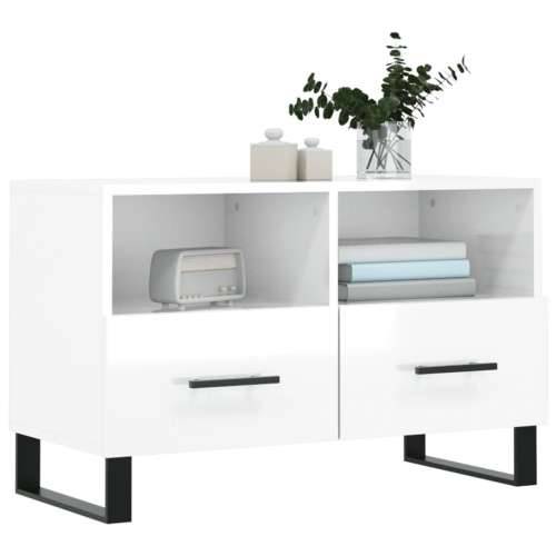TV ormarić sjajni bijeli 80 x 36 x 50 cm od konstruiranog drva - Visoko sjajno bijela 1 Cijena