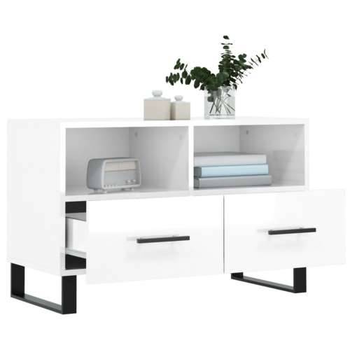 TV ormarić sjajni bijeli 80 x 36 x 50 cm od konstruiranog drva - Visoko sjajno bijela 1 Cijena