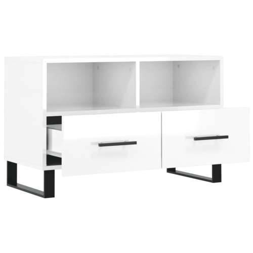 TV ormarić sjajni bijeli 80 x 36 x 50 cm od konstruiranog drva - Visoko sjajno bijela 1 Cijena