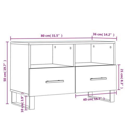 TV ormarić sjajni bijeli 80 x 36 x 50 cm od konstruiranog drva - Visoko sjajno bijela 1 Cijena