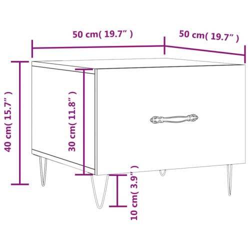 Stolić za kavu bijeli 50 x 50 x 40 cm od konstruiranog drva - Bijela 1 Cijena