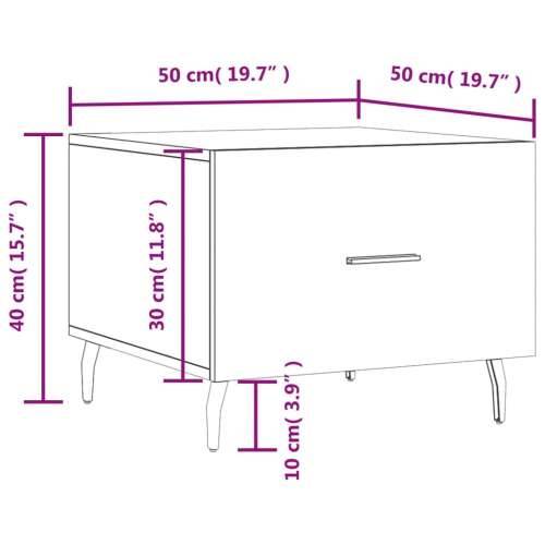 Stolić za kavu boja hrasta 50 x 50 x 40 cm konstruirano drvo Dimljeni hrast 1 Cijena