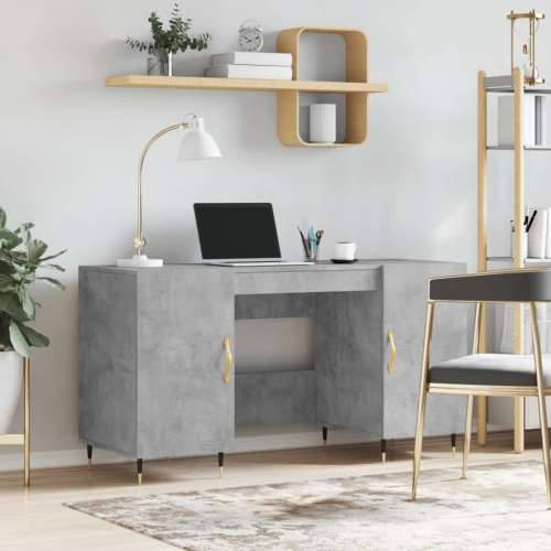 Radni stol boja betona 140 x 50 x 75 cm od konstruiranog drva - Beton siva Cijena
