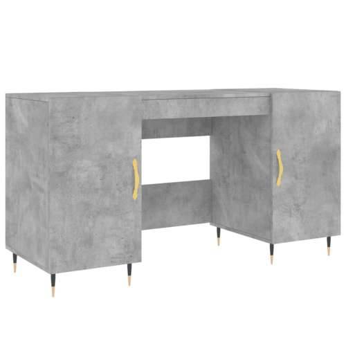 Radni stol boja betona 140 x 50 x 75 cm od konstruiranog drva - Beton siva Cijena